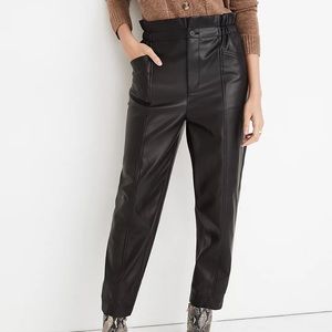 Madewell Women’s Vegan Leather Pull-On Paperbag Pants